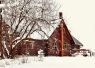 Log cabin with dark wood siding